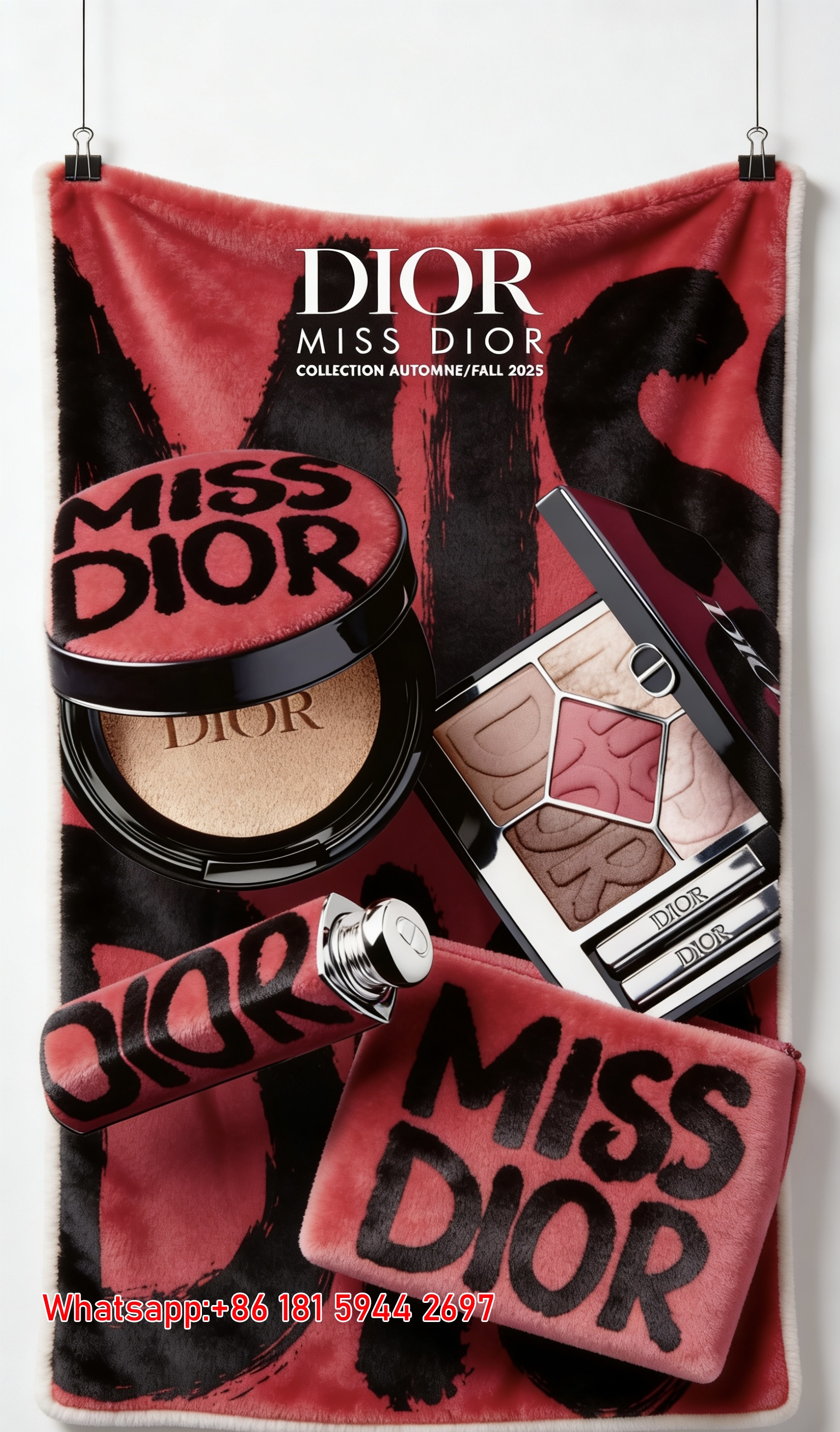 Dior Miss Dior Fall 2025 Makeup Flannel Sofa Throw Blanket D243